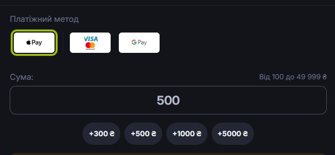 Пополнение счёта Beton casino
